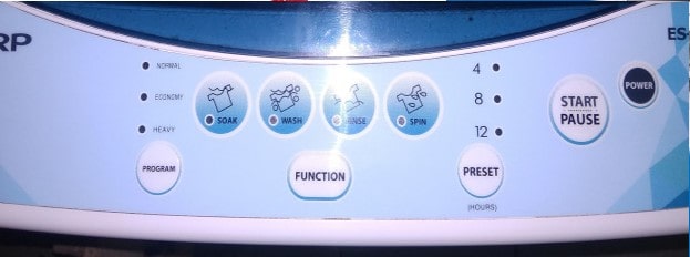 fungsi tombol pada mesin cuci sharp 1 tabung